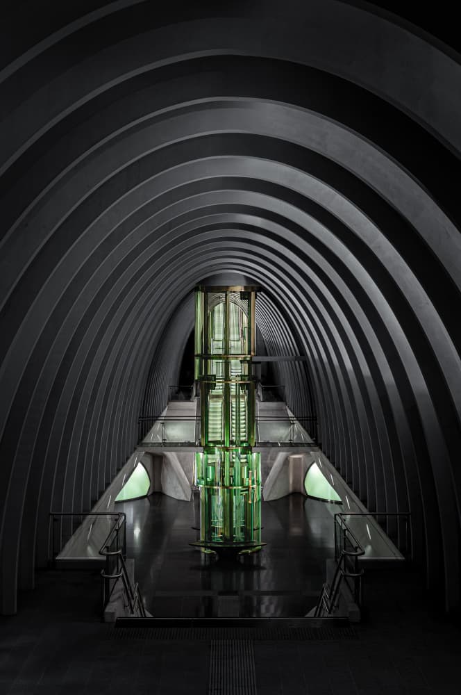 Green Light Tunnel by Jan Scheunders — canvas wall art
