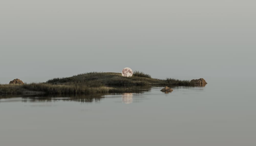 Moon Island Reflection by Javier Pardina — canvas wall art