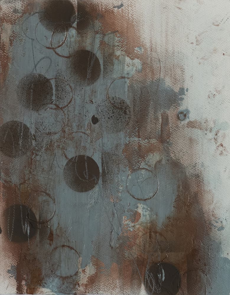 Distressed Circle Abstract by Deb Chaney — canvas wall art