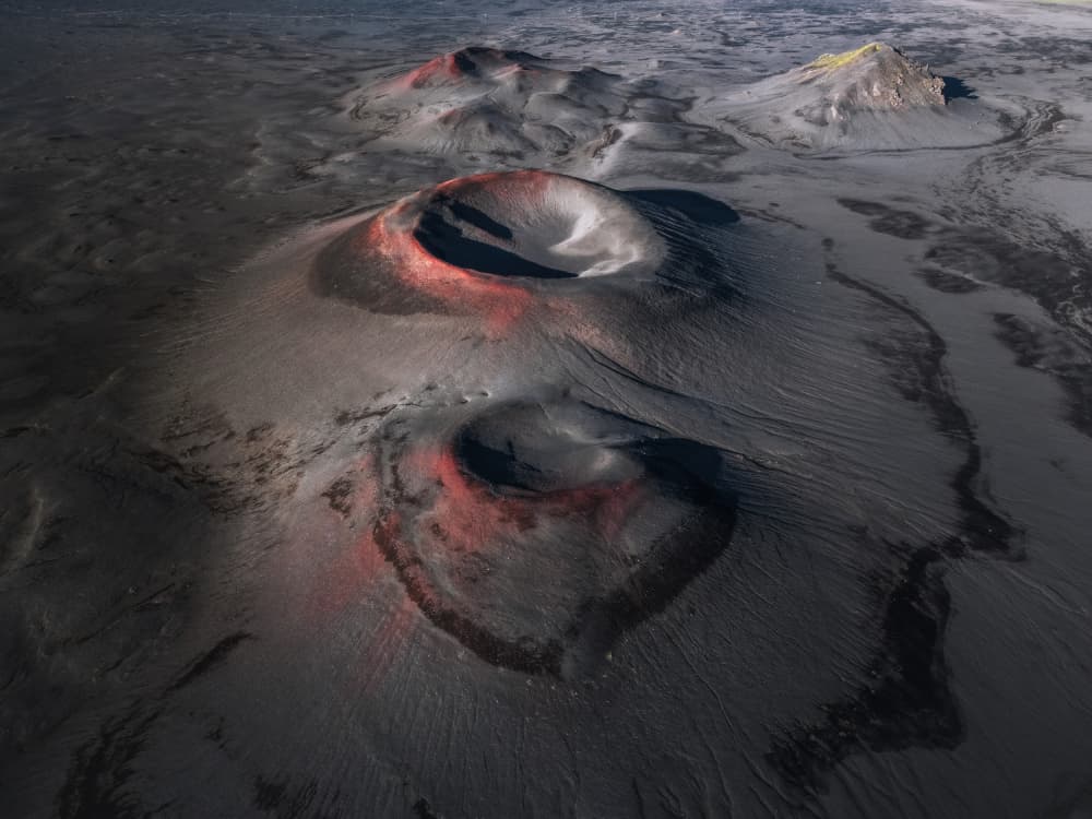 Red Volcanic Craters by Andreea Selagea — canvas wall art