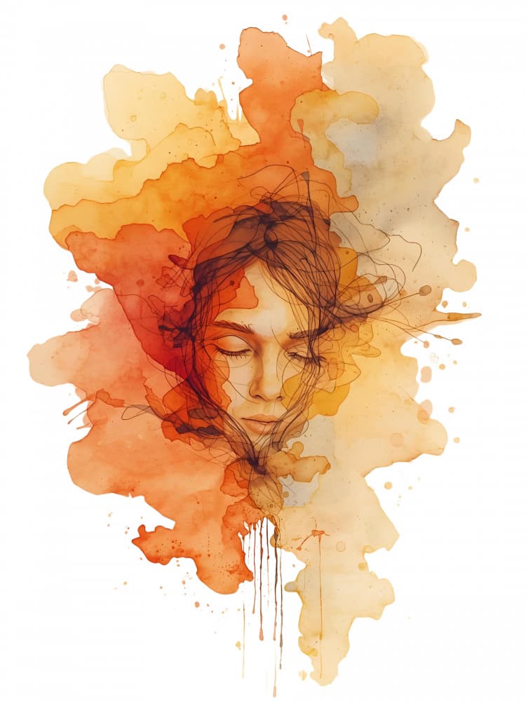 Serene Woman Watercolor Dream by Ohkimiko — canvas wall art