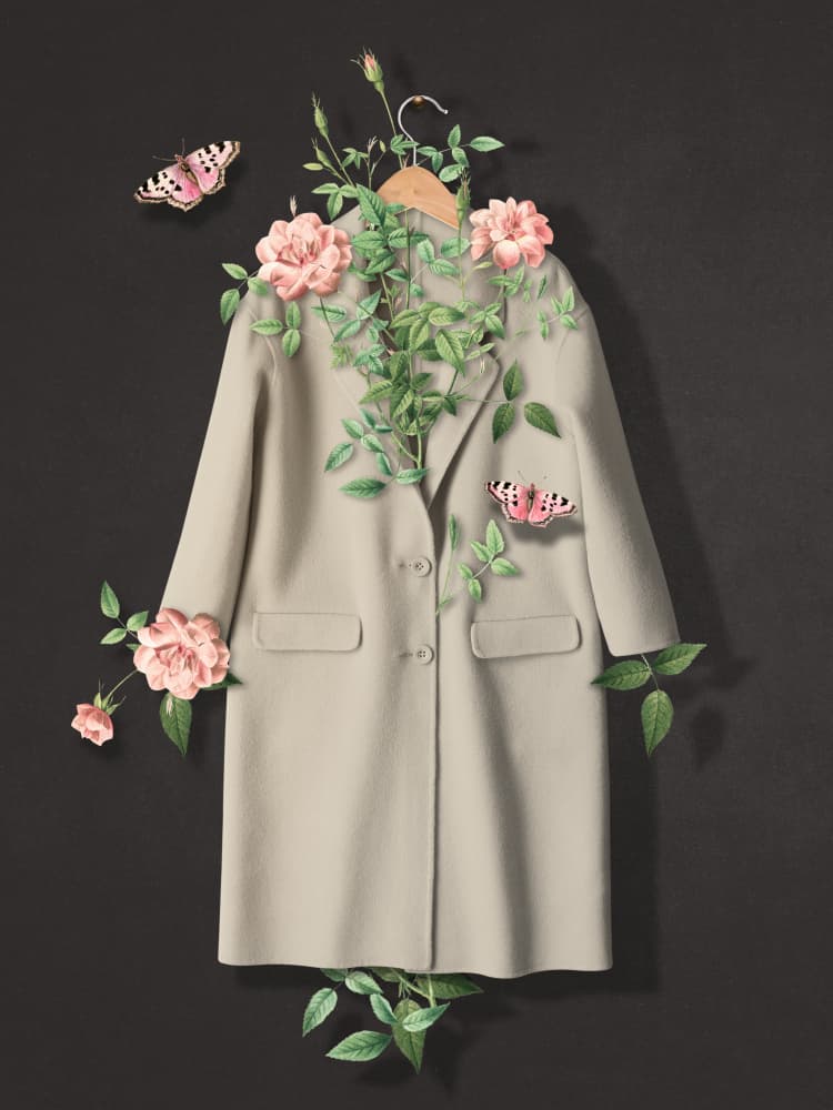 Elegant Floral Coat by Marja van den Hurk — canvas wall art