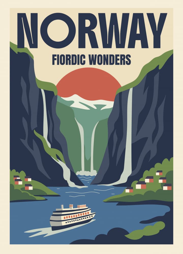 Scenic Fjord Cruise by Marika Barsrsind β canvas wall art