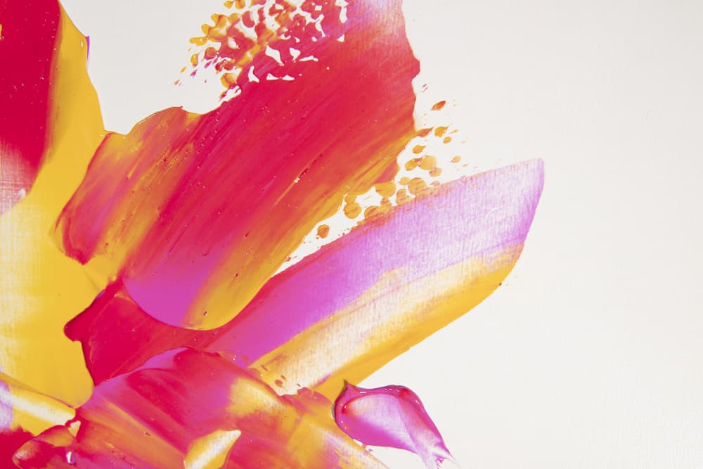 Fuchsia Yellow Abstract by Julia Ramiro — canvas wall art