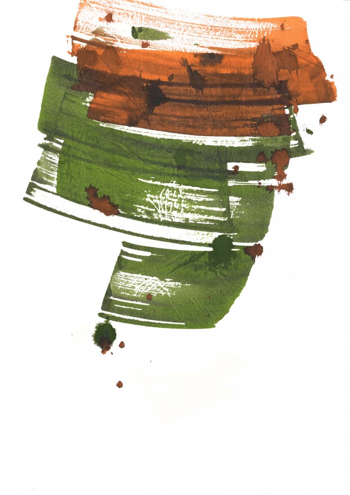 Abstract Green Orange Flow by Nilesh Kulkarni — canvas wall art