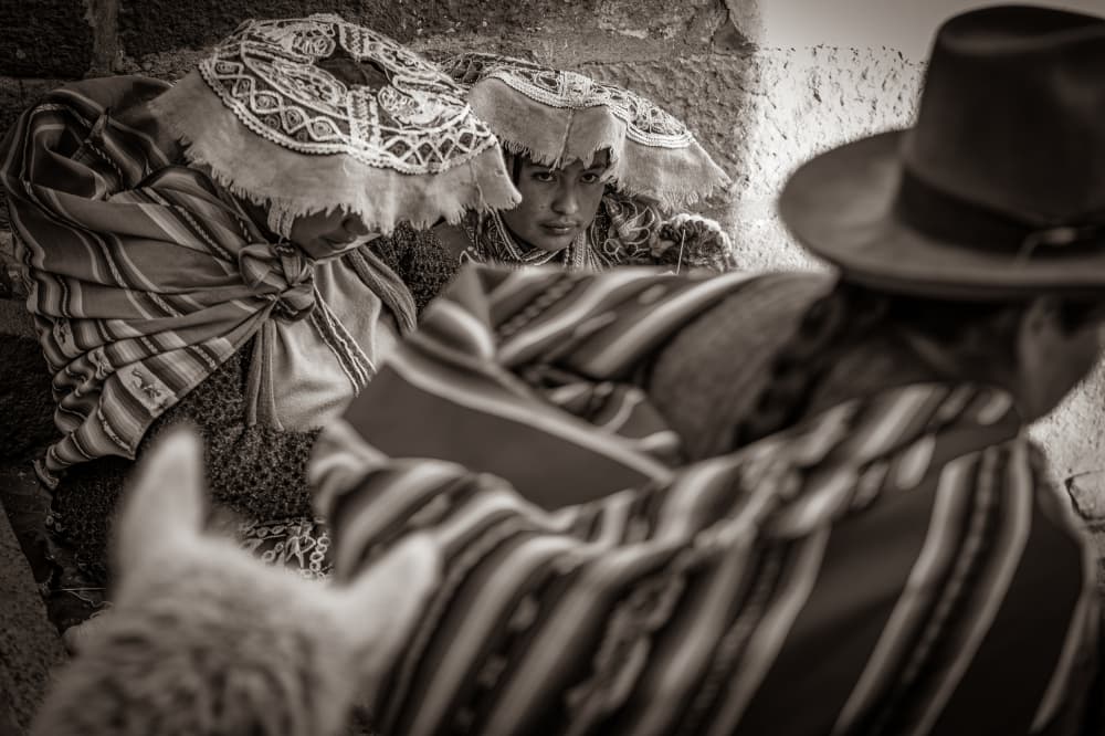 Andean People Portrait by Koji Morishige — canvas wall art
