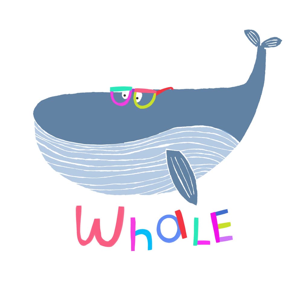 Playful Whale Wearing Glasses by Carla Daly — canvas wall art