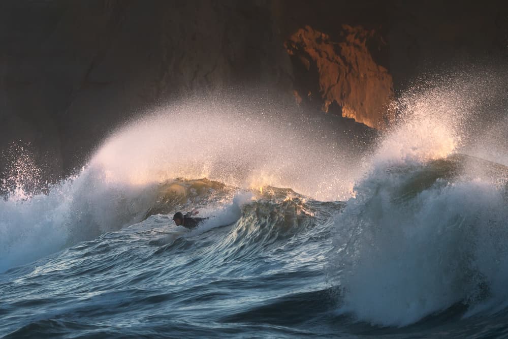 Golden Light Surfer by Aidong Ning — canvas wall art