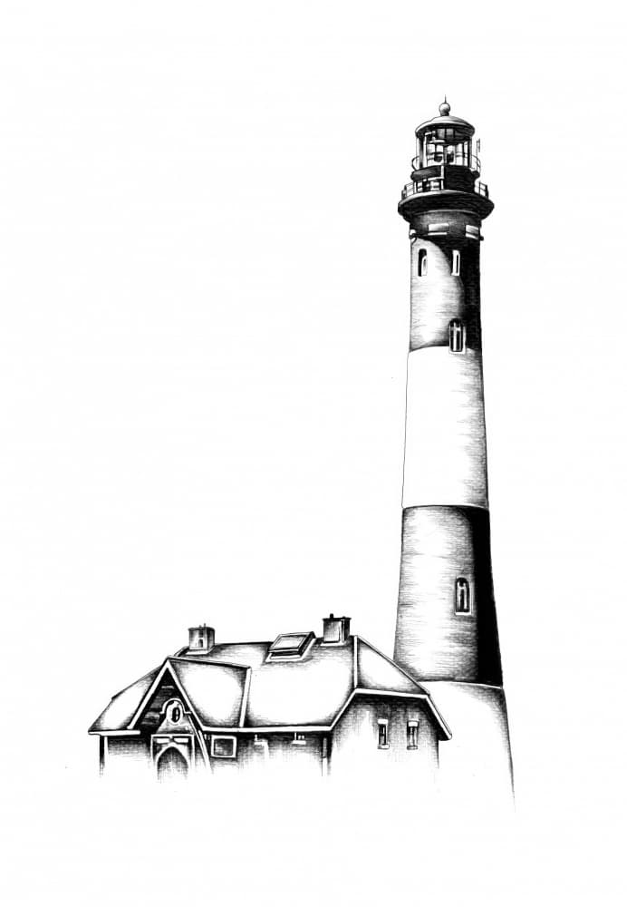 Classic Lighthouse Drawing by Kulik — canvas wall art