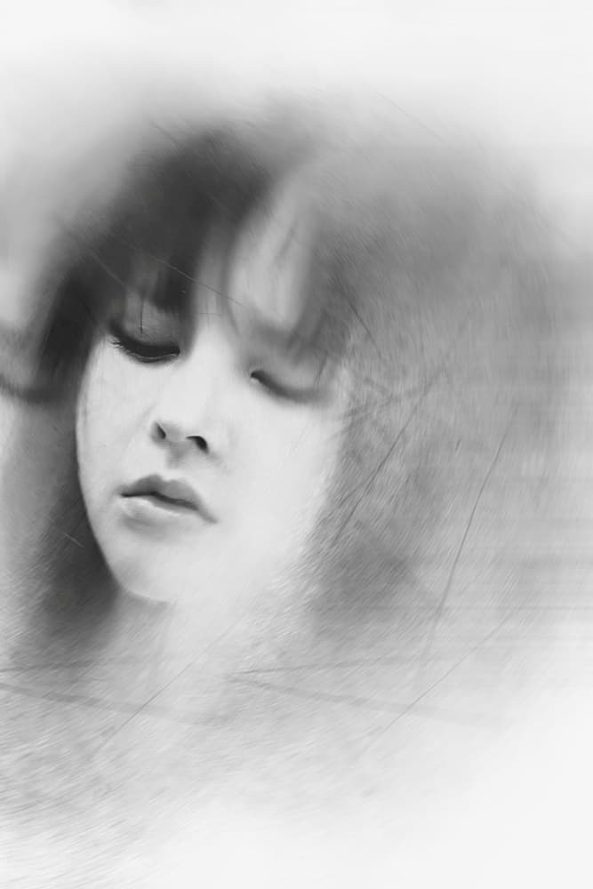 Pensive Woman's Dream by cindy ahn — canvas wall art
