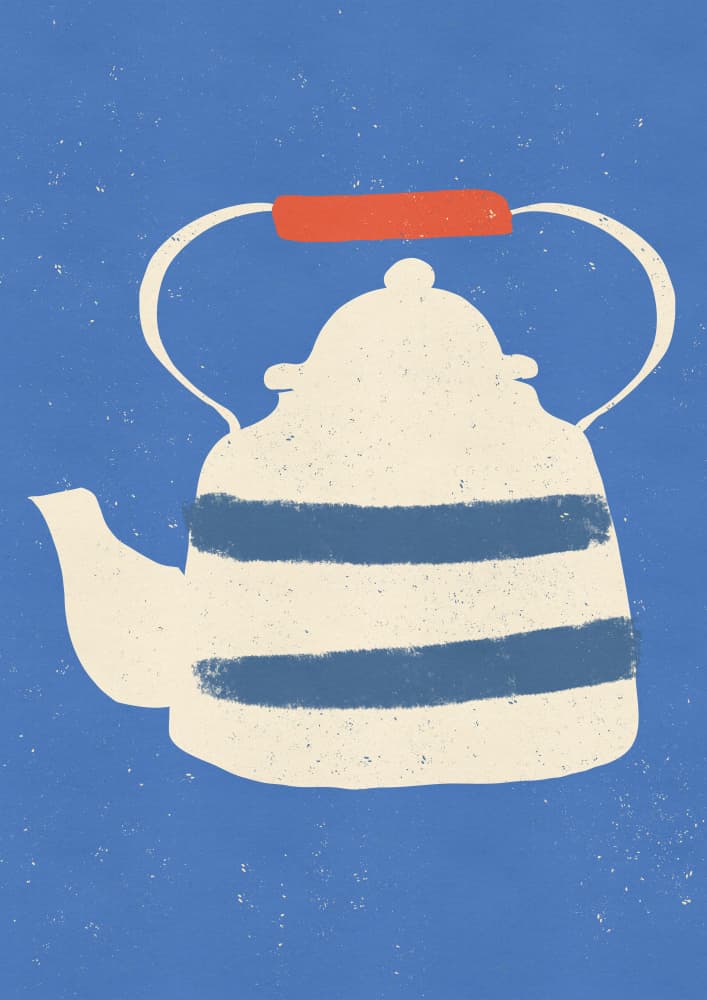 Striped Blue Kettle