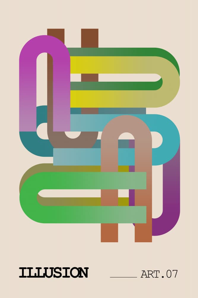 Colorful Geometric Illusion by Rafal Kulik — canvas wall art