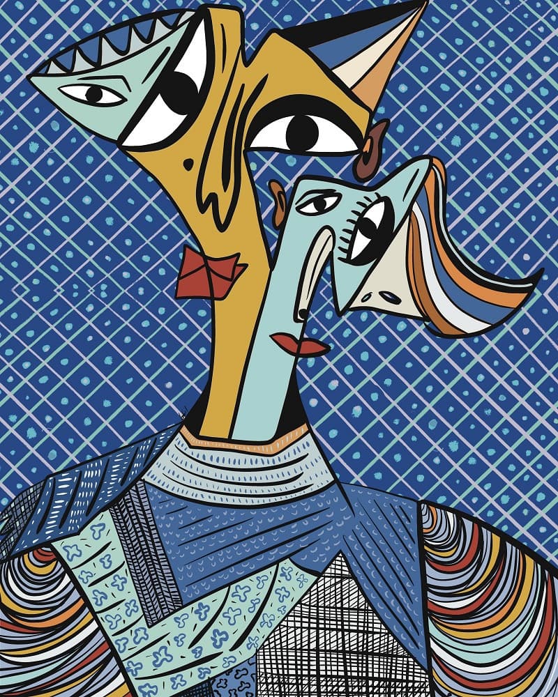 Abstract Cubist Faces by GIovanna Gil Alves — canvas wall art