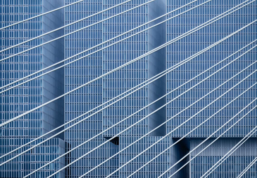 Blue Architectural Grid by Greetje van Son — canvas wall art