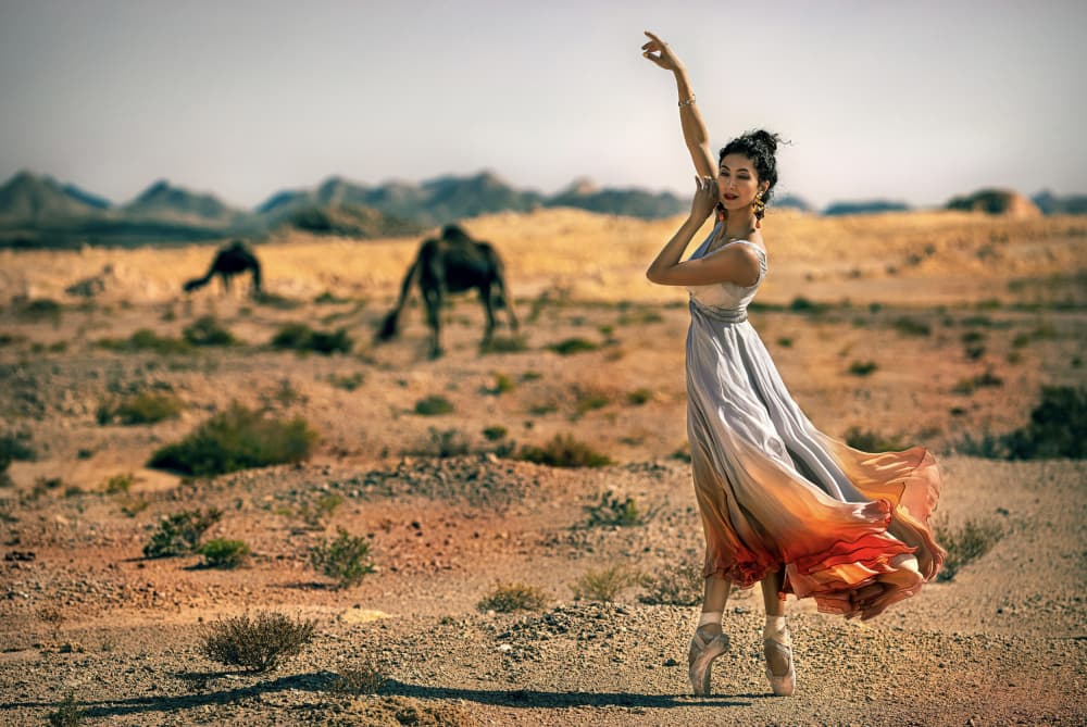 Elegant Desert Ballerina by Waldemar Szmidt — canvas wall art