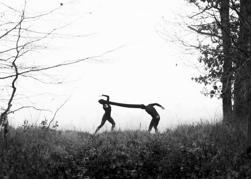 Silhouetted Dance Tension by Leszek Paradowski — canvas wall art