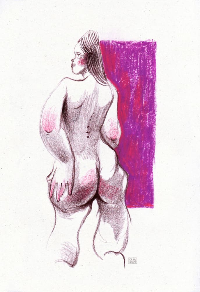 Feminine Form Purple by Olga Skomorokhova — canvas wall art