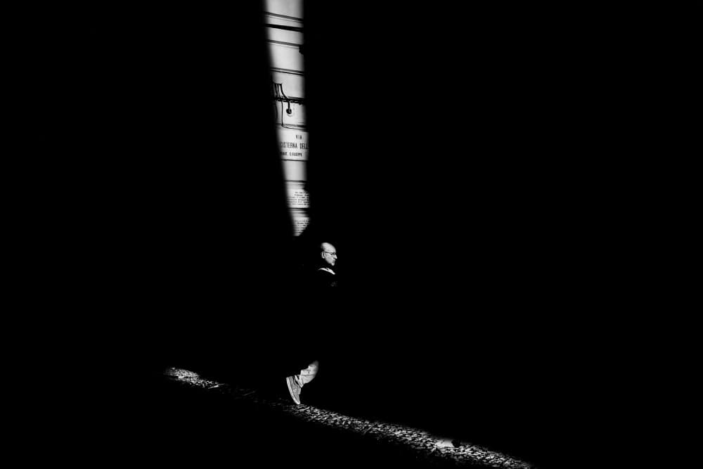 Lone Figure in Light by Antonio Grambone — canvas wall art