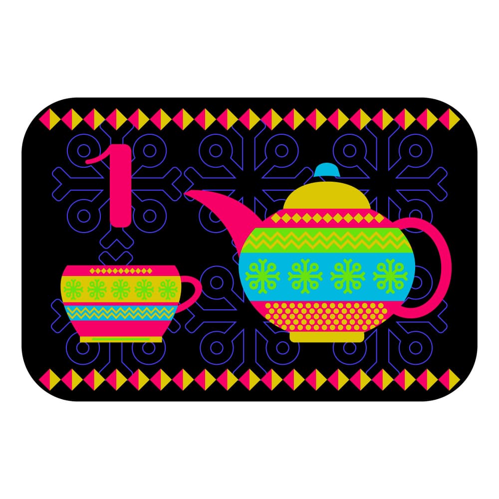 Festive Teapot Teacup by Marika Barsrsind β canvas wall art