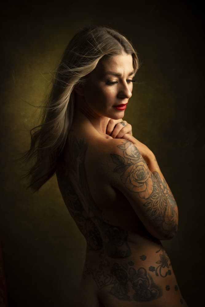 Sensual Tattooed Woman by Hardik Pandya — canvas wall art