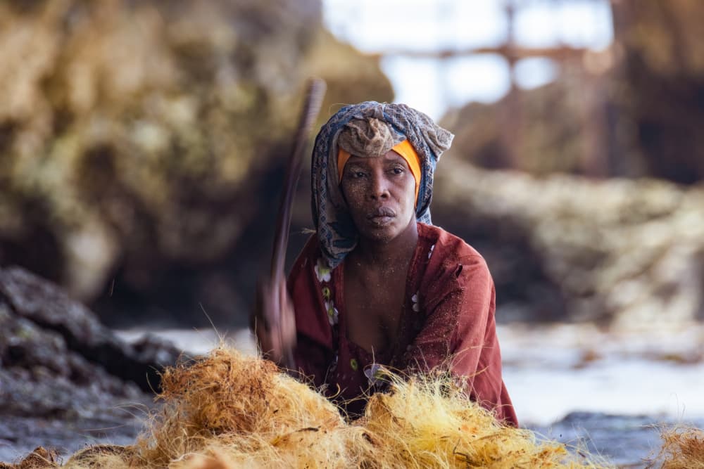 African Woman Working by Adrian — canvas wall art
