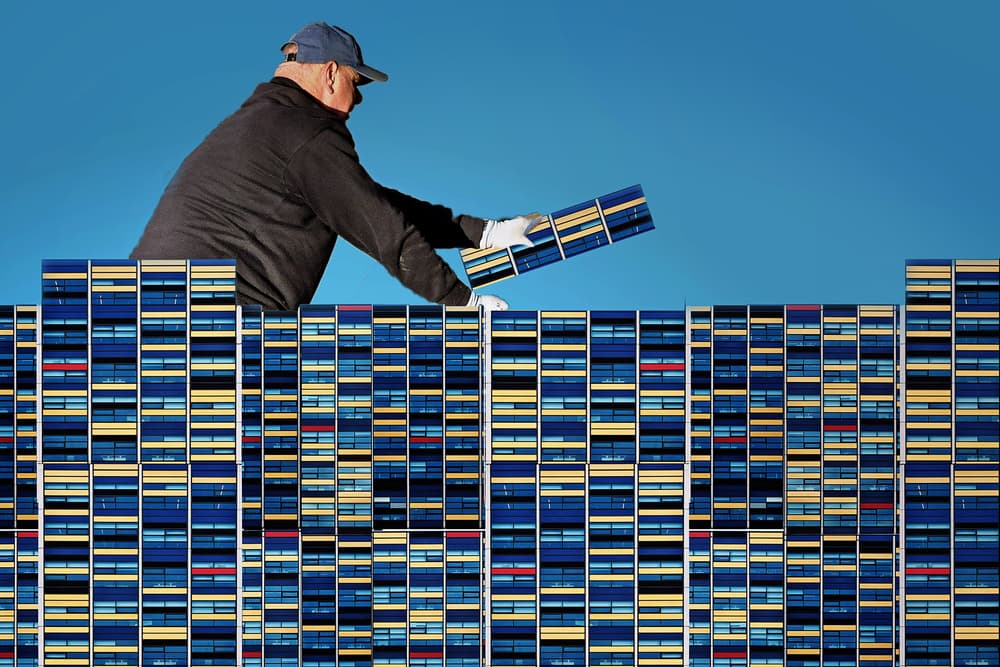 Building Blocks Skyline by Henk van Maastricht — canvas wall art