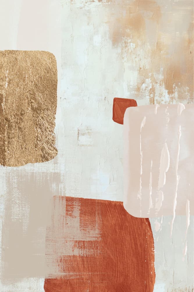 Warm Gold Abstract Shapes by Sally Ann Moss — canvas wall art