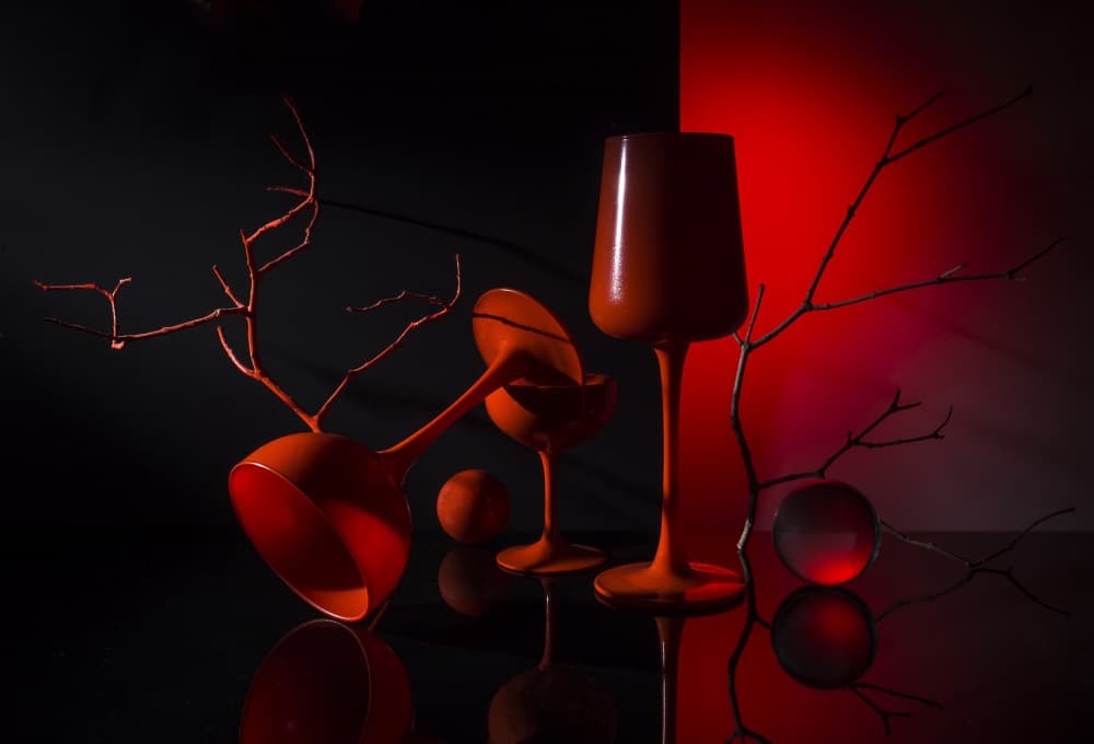 Dramatic Orange Still Life by Evgeniy Popov — canvas wall art