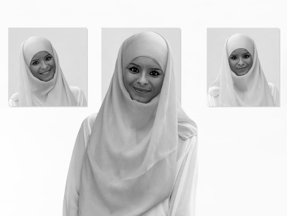 Radiant Woman in Hijab by Huib Limberg — canvas wall art