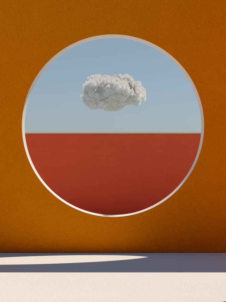 Minimal Cloud Circle by Javier Pardina — canvas wall art