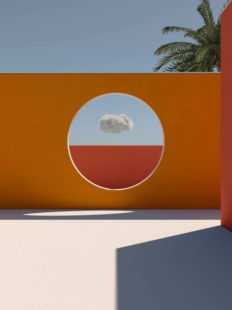 Surreal Cloud Orange Wall by Javier Pardina — canvas wall art