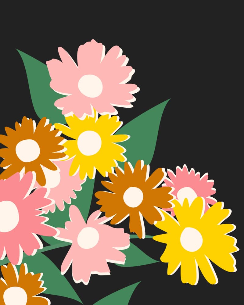 Modern Floral Illustration by Kintsugi99 — canvas wall art