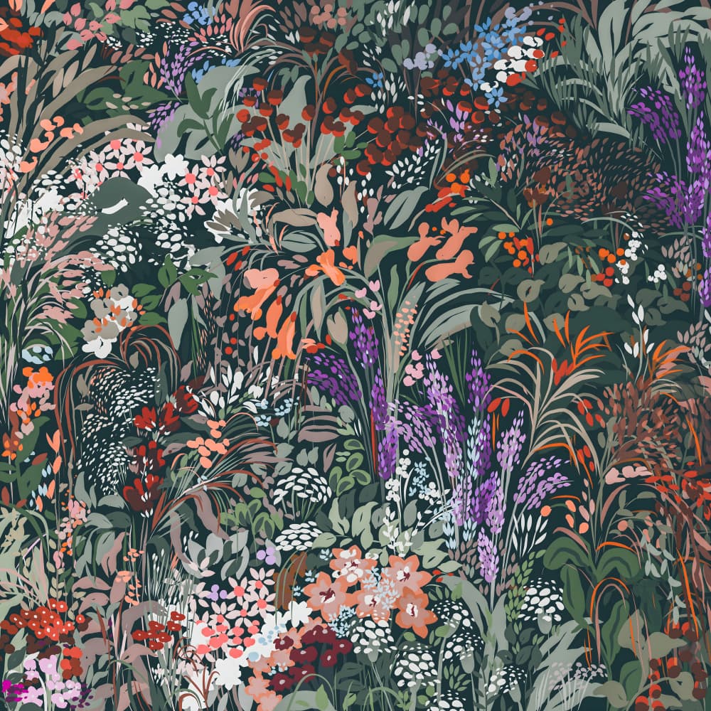Dark Floral Tapestry by Josie George — canvas wall art