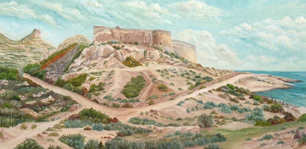 Mediterranean Castle Path by Angeles M. Pomata — canvas wall art
