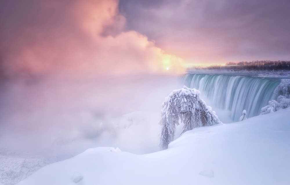 Frozen Niagara Sunrise by Larry Deng APA — canvas wall art