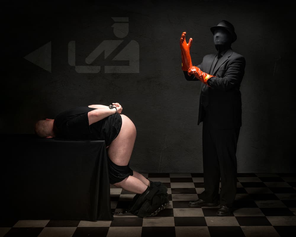 Masked Man Examination by Petri Damstén — canvas wall art