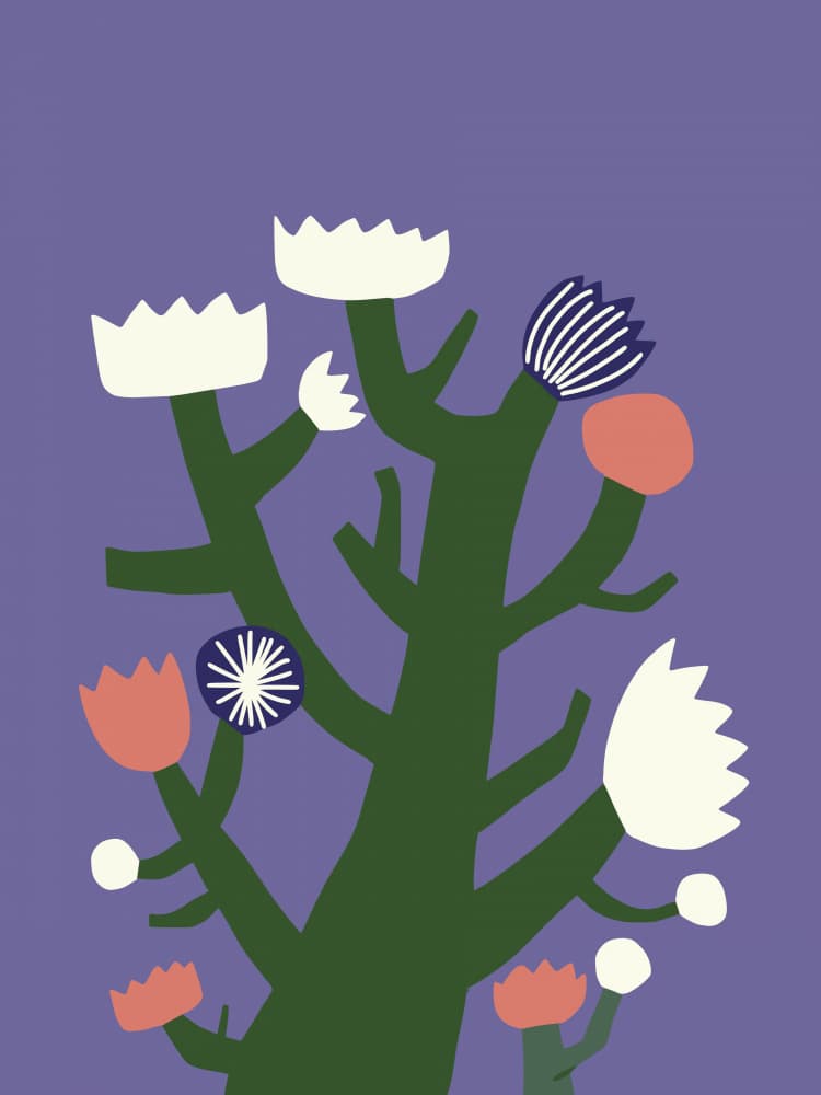 Abstract Floral Tree by Little Dean — canvas wall art