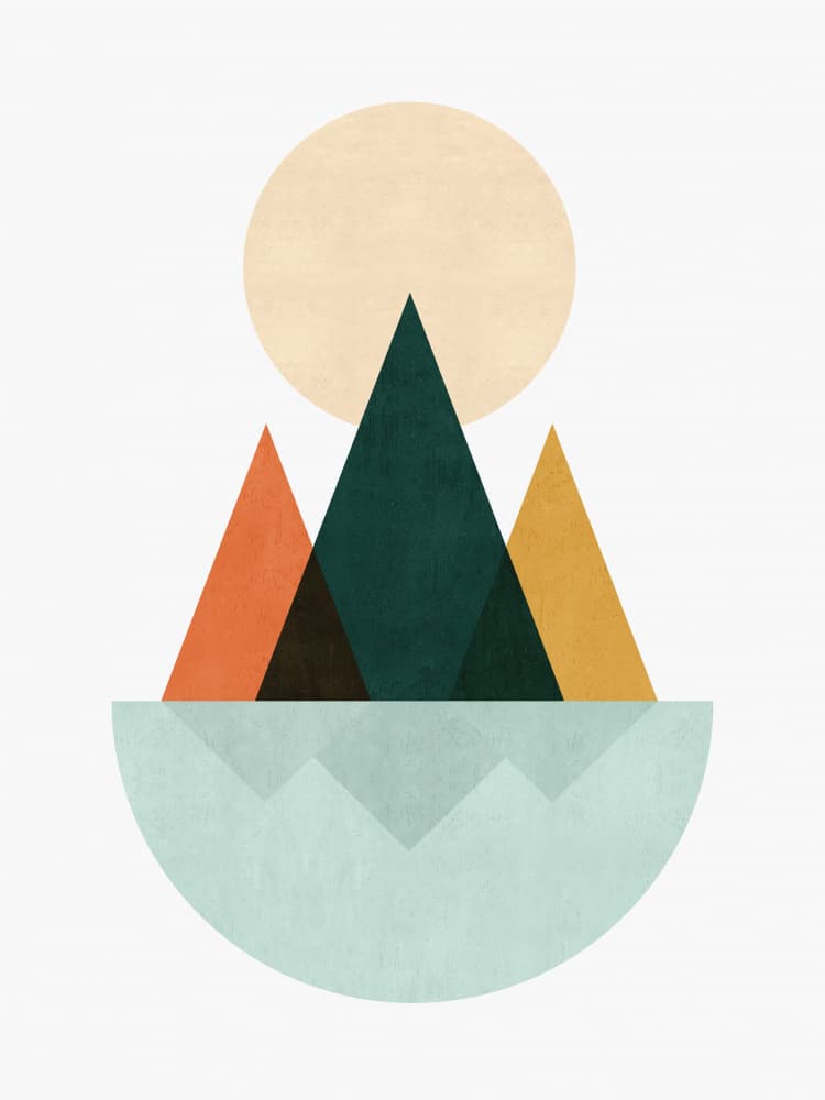 Geometric Mountain Landscape by Vitor Costa — canvas wall art