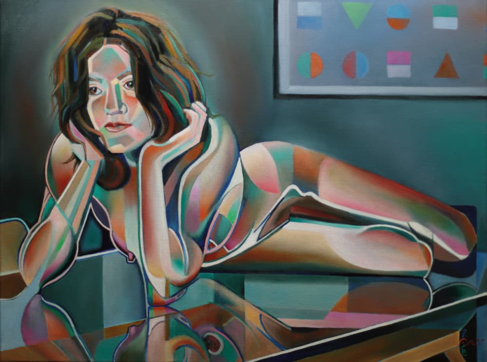 Vibrant Geometric Figure by Corné Akkers — canvas wall art