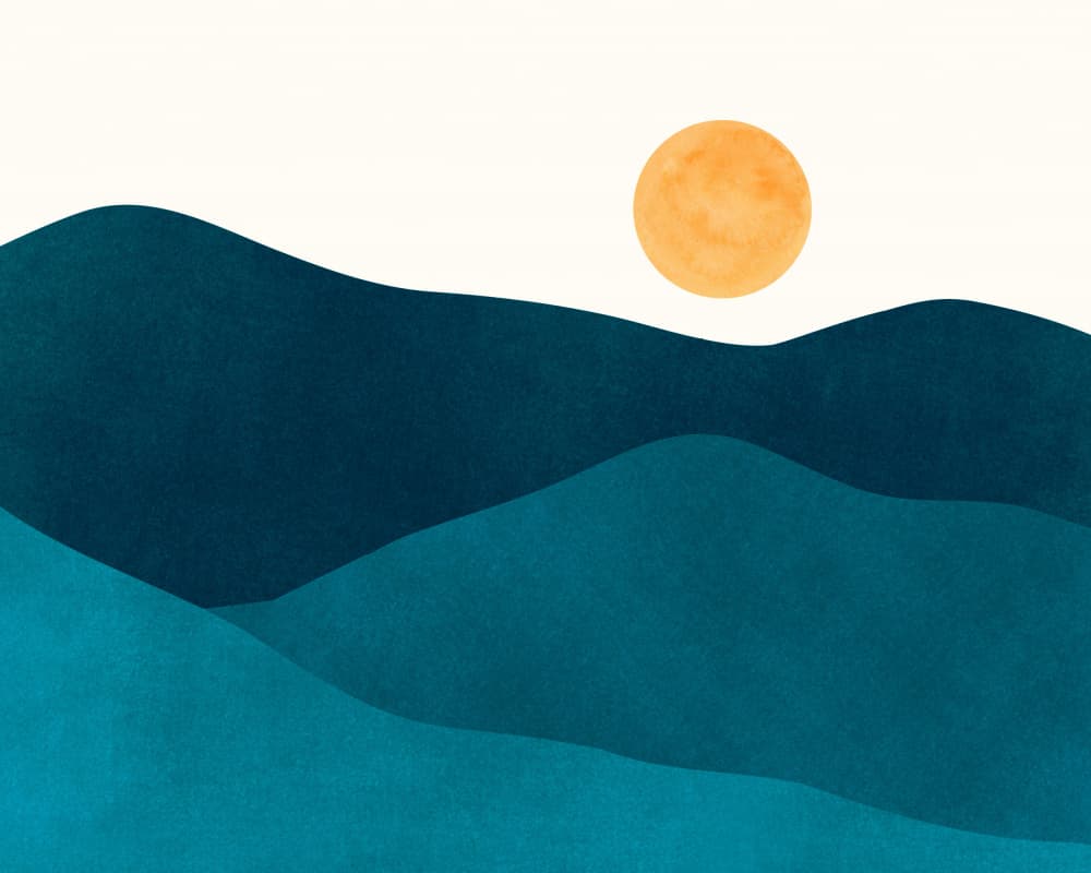 Teal Mountains by Kristian Gallagher — canvas wall art