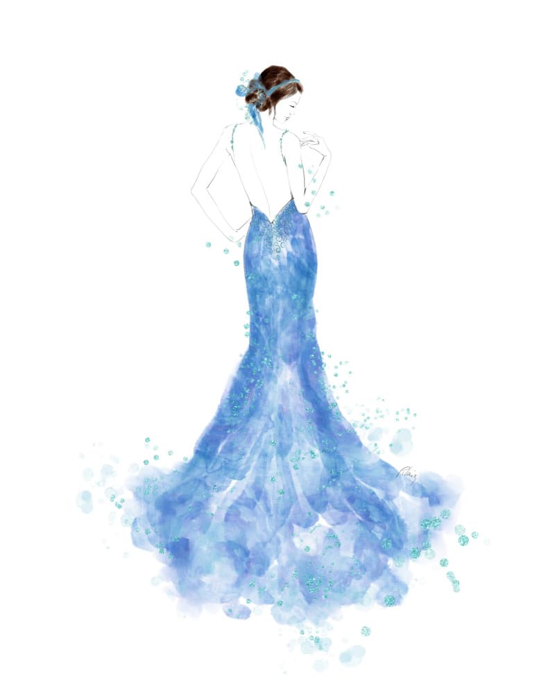 Ethereal Blue Gown by Rosana Laiz Blursbyai — canvas wall art