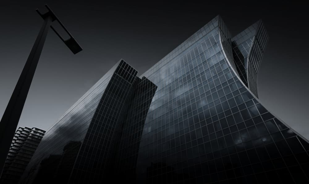 Dark Modern Architecture by Adachi Lintaman — canvas wall art