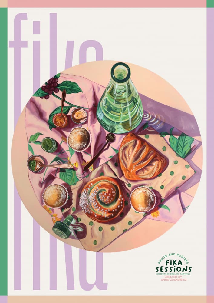 Fika Coffee Break by Anna Zdanowicz — canvas wall art
