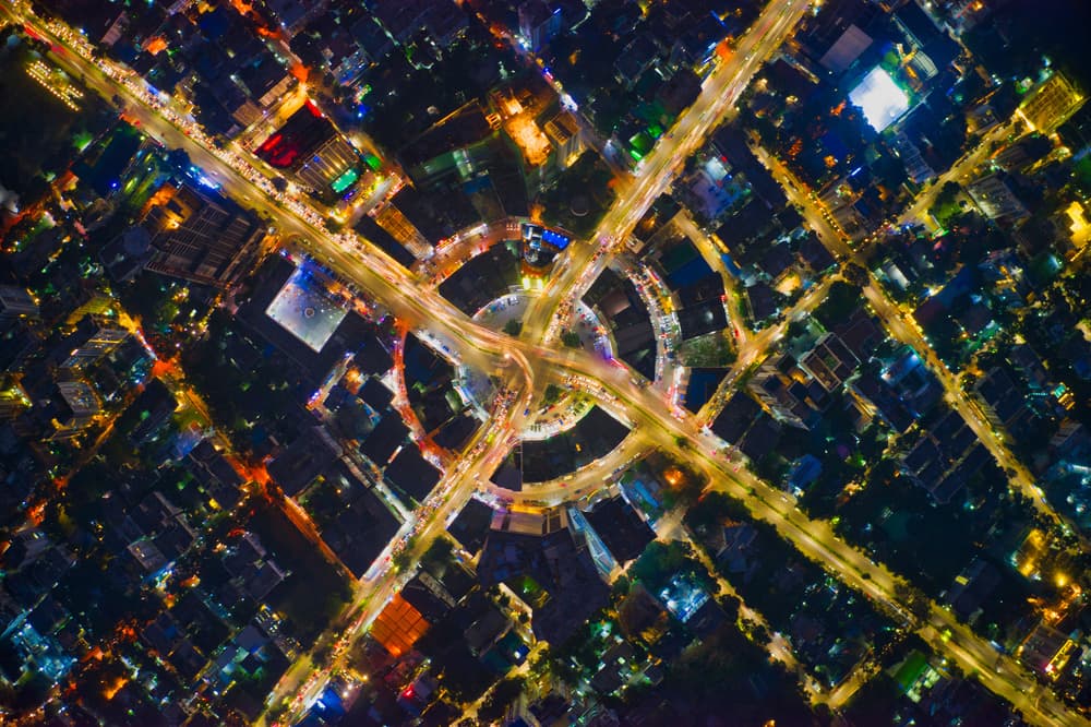 Vibrant City Night Lights by Azim Khan Ronnie — canvas wall art