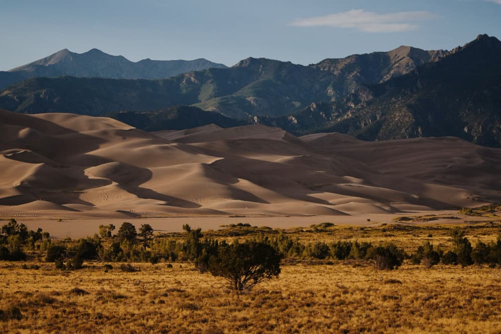 Desert Dunes and Mountains by Del Mundo Imagery — canvas wall art