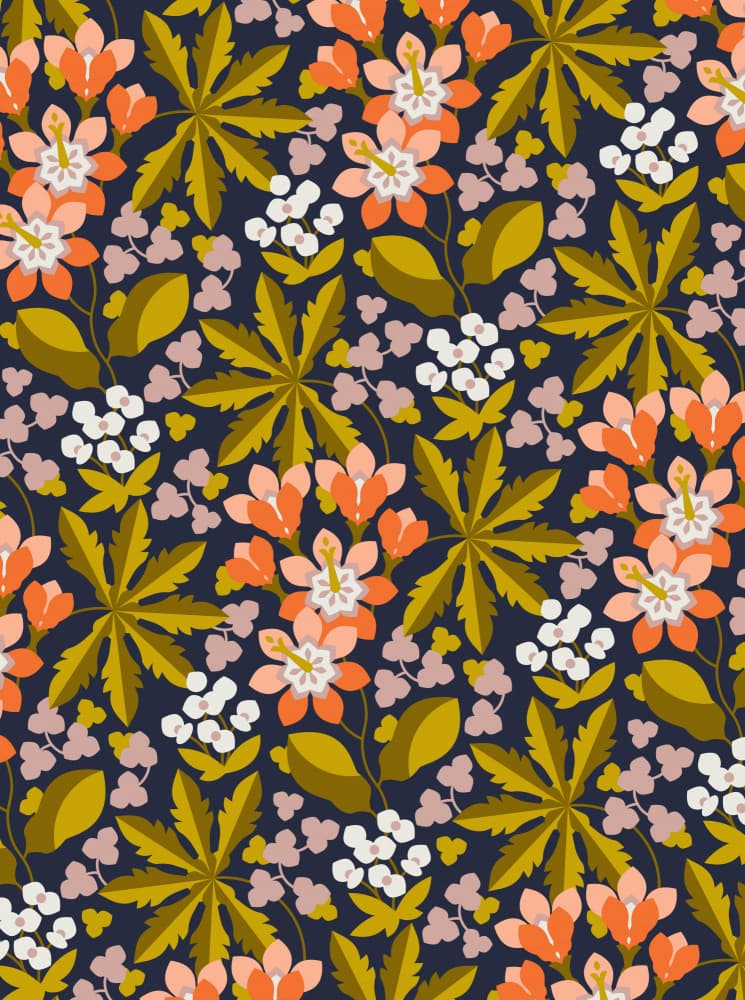 Vibrant Botanical Pattern by Tetiana Kava Illustration — canvas wall art