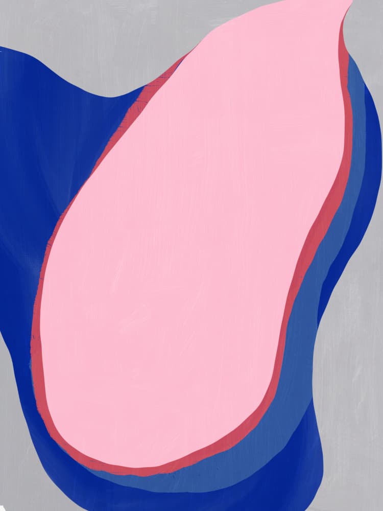 Pink Blue Abstract Flow by Little Dean — canvas wall art