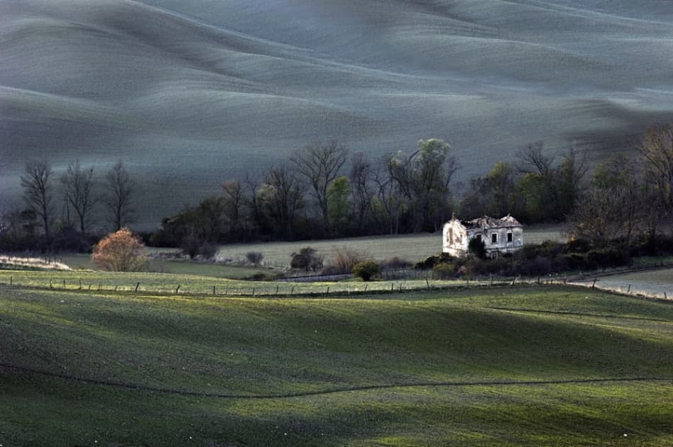 Abandoned House Rolling Hills by Jure Kravanja — canvas wall art