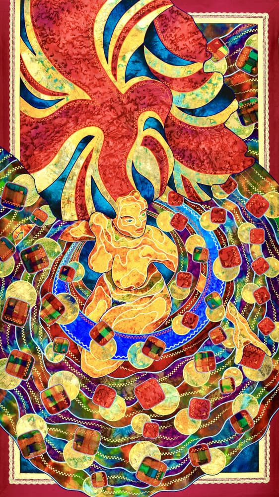 Vibrant Golden Swirl by Kostyantin Malginov — canvas wall art