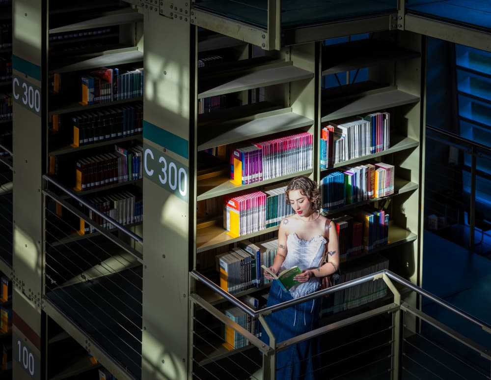 Quiet Library Reading by Irene Wu — canvas wall art